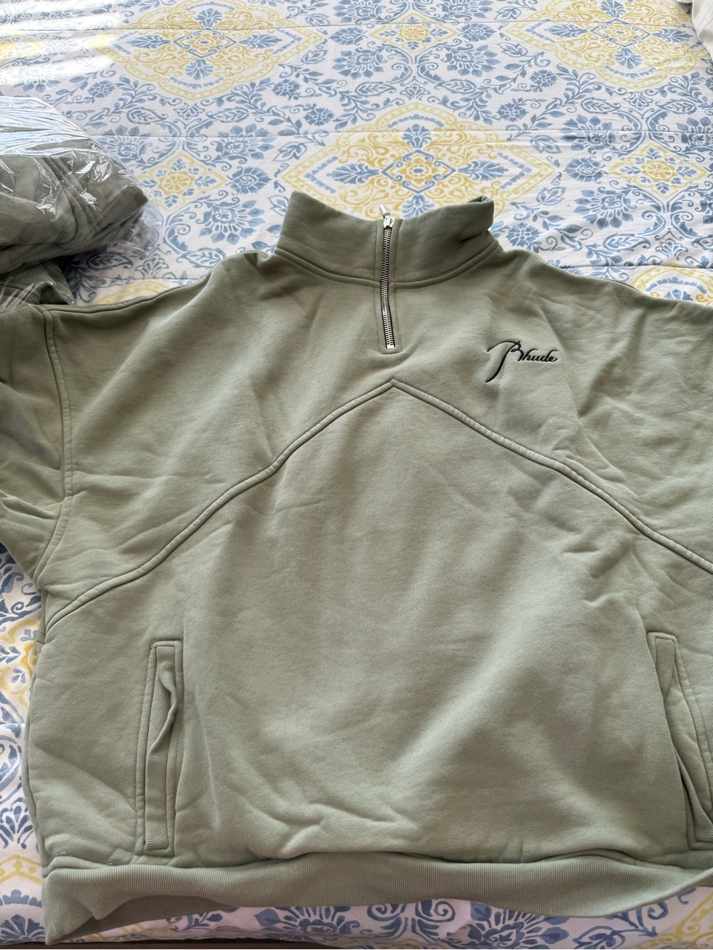 Rhude Quarter Zip Sweater Men’s Green